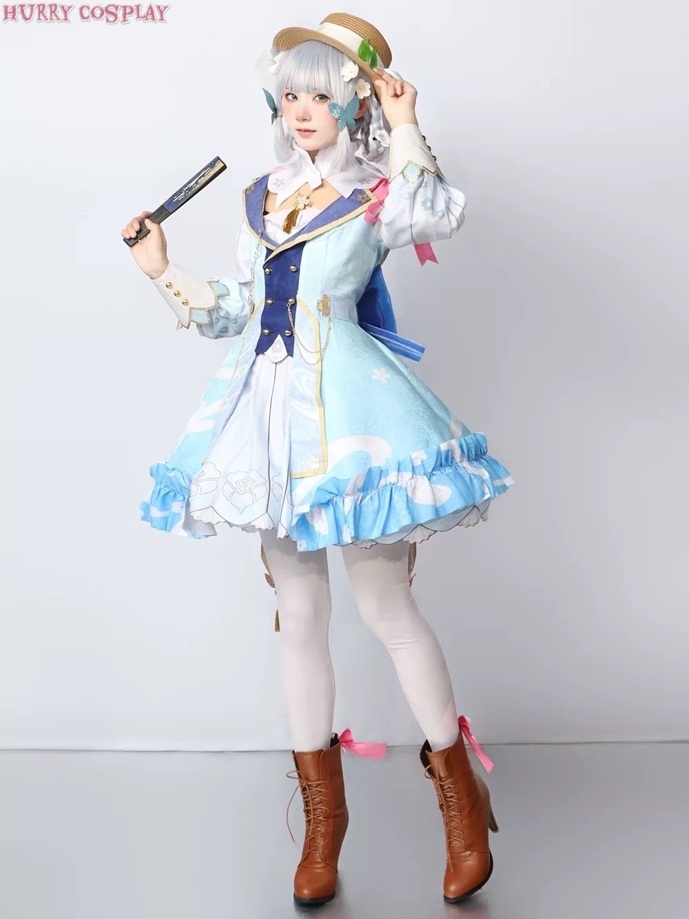 Game Cosplay,Genshin Impact,Genshin Impact Kamisato Ayaka Letter from Flowers Skirt Cosplay Costume